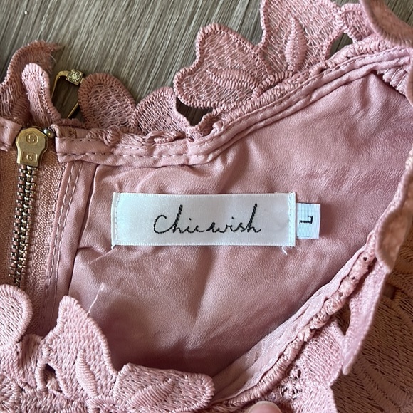 SOLD Chicwish Pink Lace Dress, Size L - Picture 6 of 10